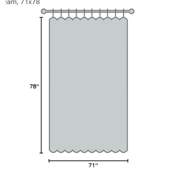 Barossa Design Beige 78" Long Waffle Weave Fabric Shower Curtain - Picture 5 of 6